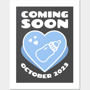 Baby Announcement. Feeding Bottle. October 2023 Posters and Art